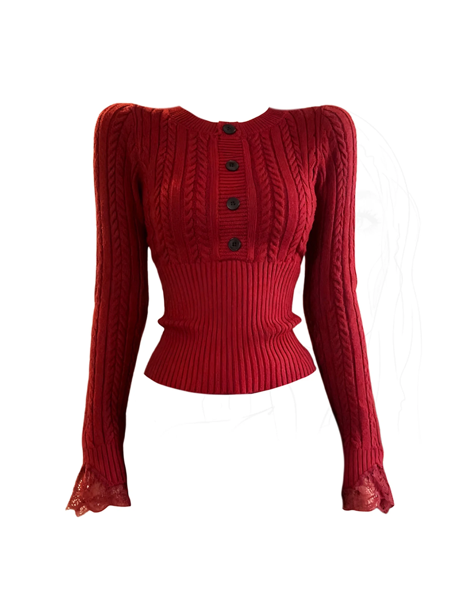 

Женский рождественский красный пуловер, свитер, винтажный джемпер, вязаный кашемировый свитер с длинными рукавами, осень-зима, одежда 2000-х годов