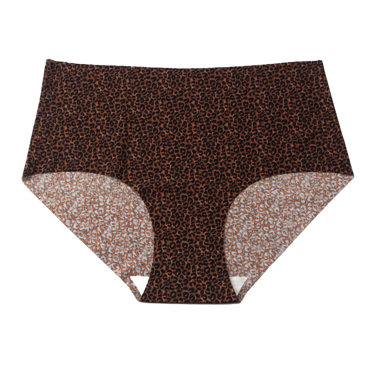 3 pçs calcinha de seda gelo sem costura feminina meados de cintura plus size leopardo impressão roupa interior meninas moda breve senhora conforto calcinha