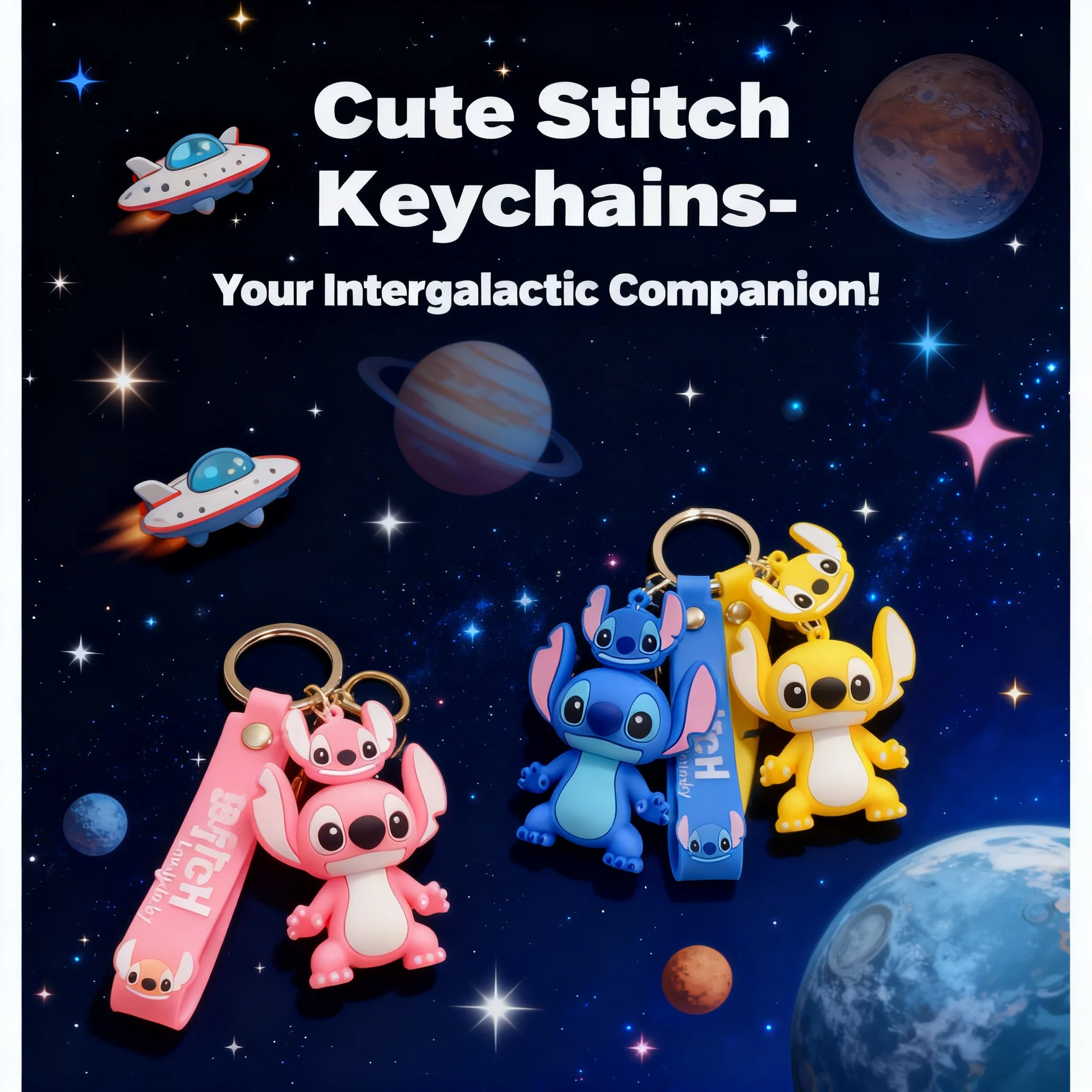 

Lilo Stitch Anime Keychain Cartoon Cute Doll Keyring Ornament Key Chain Decoration Kids Toys Gifts for Children Birthday Party
