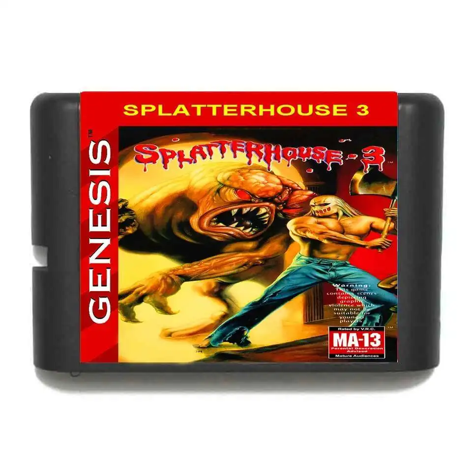 Splatterhouse-MD بطاقة ألعاب ، عربة استنساخ لsega Genesis ، ميجا درايف ، 3 16 بت