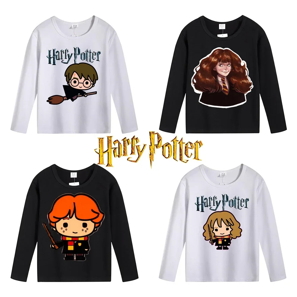 Magic School  Clothing Boy Girl Long Sleeve T-shirt Cotton Anime Clothes Tee Comfortable Top Cartoon Shirt Kid Birthday Gifts