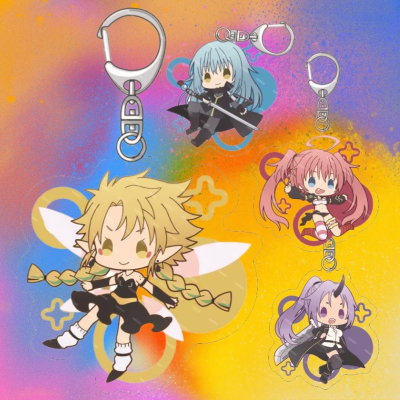 Acrylic KeyChain for That Time I Got Reincarnated As A Slime Milim Nava Shion Rimuru Tempest Chibi Version Backpack Pendant Gift
