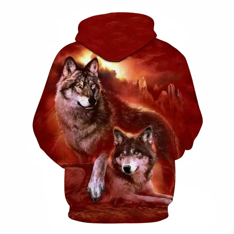 American 3D Printed Sweatshirt Spring Autumn Men\'s Youth Domineering Animal Wolf Personality Clothes Jacket Hoodie Trend