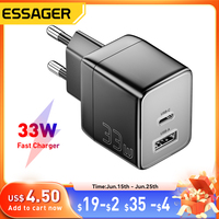 Essager 33W Korea Plug GaN Charger USB Type C For iPhone 16 15 14 Pro Max PD Fast Charging Charger For iPad Macbook Samsung S23