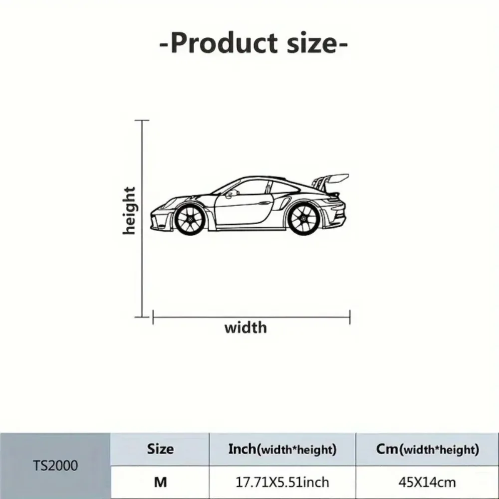 1pc 911 Sports Car Silhouette Metal Wall Art – Contemporary Design for Automobile Enthusiasts