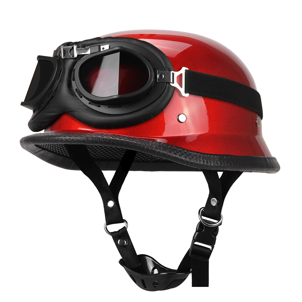 Red Motorcycle Helmets Retro Motorcycle Helmet Moto Helmet Scooter Vintage Half Face Biker Motorbike Crash Moto Helmet Casco