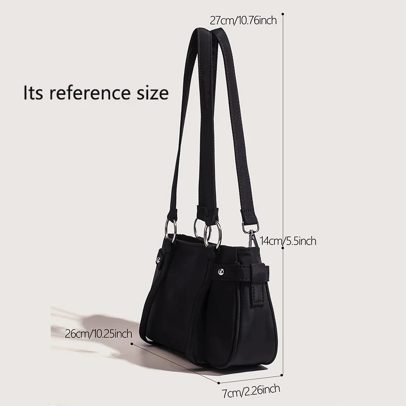 JIOMAY Nylon Luxury Designer Handbags for Women 2024 Spring and Summer Purses Travel Chain Totes Underarm Black Handsome Bags