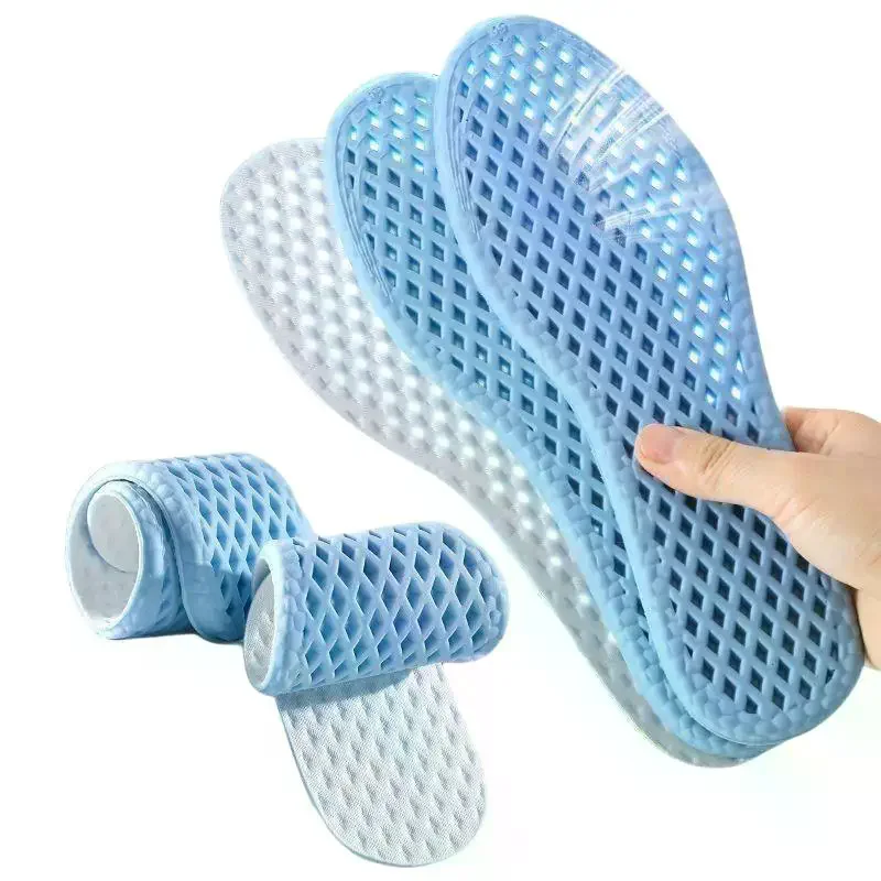 1Pair Summer Cooling Insoles For Men Running Sports Shock Absorption Shoe Sole Breathable Shoes Insole Memory Foam Shoe Pads