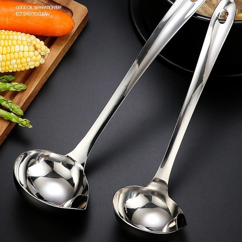 Stainless Steel Colander Spoon Soup Colander Kitchen Gravy Oil Soup Fat Separator Yogurt Oil Skimmer Spoon Kitchen Accessories