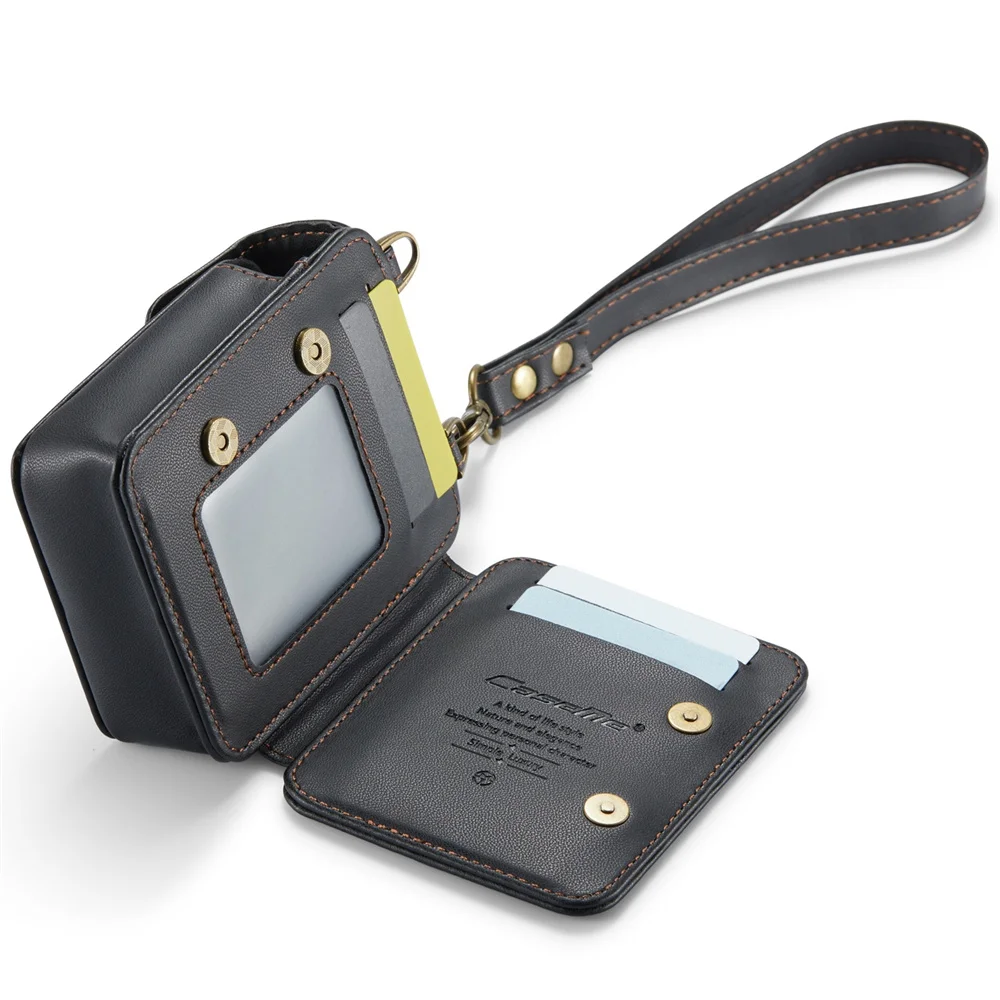 حافظة محفظة جلدية كروس لهاتف سامسونج جالاكسي Z Flip 7 FE 6 5 4 3 مع حامل بطاقة حجب RFID حقيبة صغيرة عالمية مغناطيسية