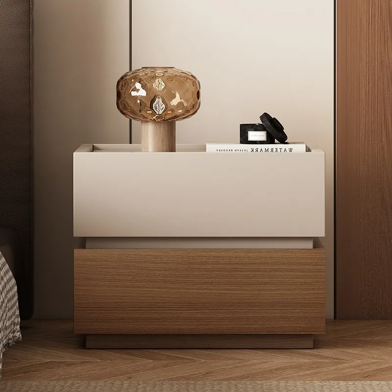 

Italian Wooden High Nightstands Organizer Storage Luxury Modern Bedside Table Drawer Living Room Mesita Noche Furniture Home