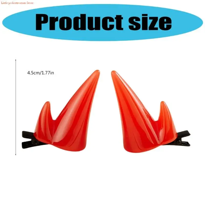 F92D 역할 코스프레 이벤트 드레싱 및 사진 소품을 위한 2PCS 귀여운 경적 머리핀