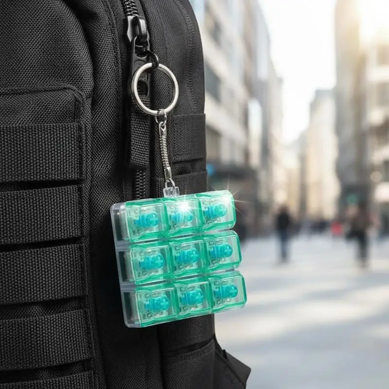 Mini Fidget Keyboard Keychain Colorful Transparent Clickable Buttons For Stress Relief Office School Daily Use