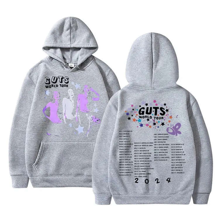 Vampire Guts 2024 World Tour Concert Hoodie Men Women Vintage Hip Hop Sweatshirt Unisex Casual Oversized Hoodies Y2K Streetwear