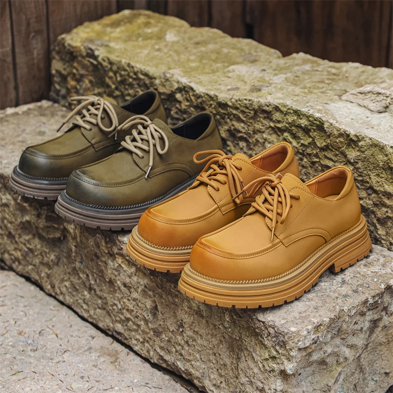 

Повседневные ботинки с круглым носком Thi Bot с низким вырезом, мужские кожаные oes Increase Height oes Cleanfit Commuting oes