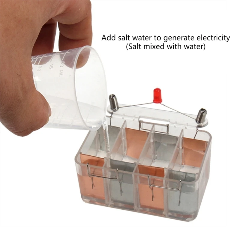 กล่องทดลองแบตเตอรี่น้ําเค็มแบบโต้ตอบสําหรับการสอนฟิสิกส์และการแปลงพลังงานของเล่นการเรียนรู้ของนักเรียน