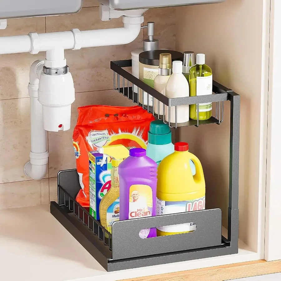 

Under Kitchen Sink Organizer 2 Tier Pull Out Under Sink Organizers and Storage Bathroom Cabinet Kitchen Organization Storage Sh