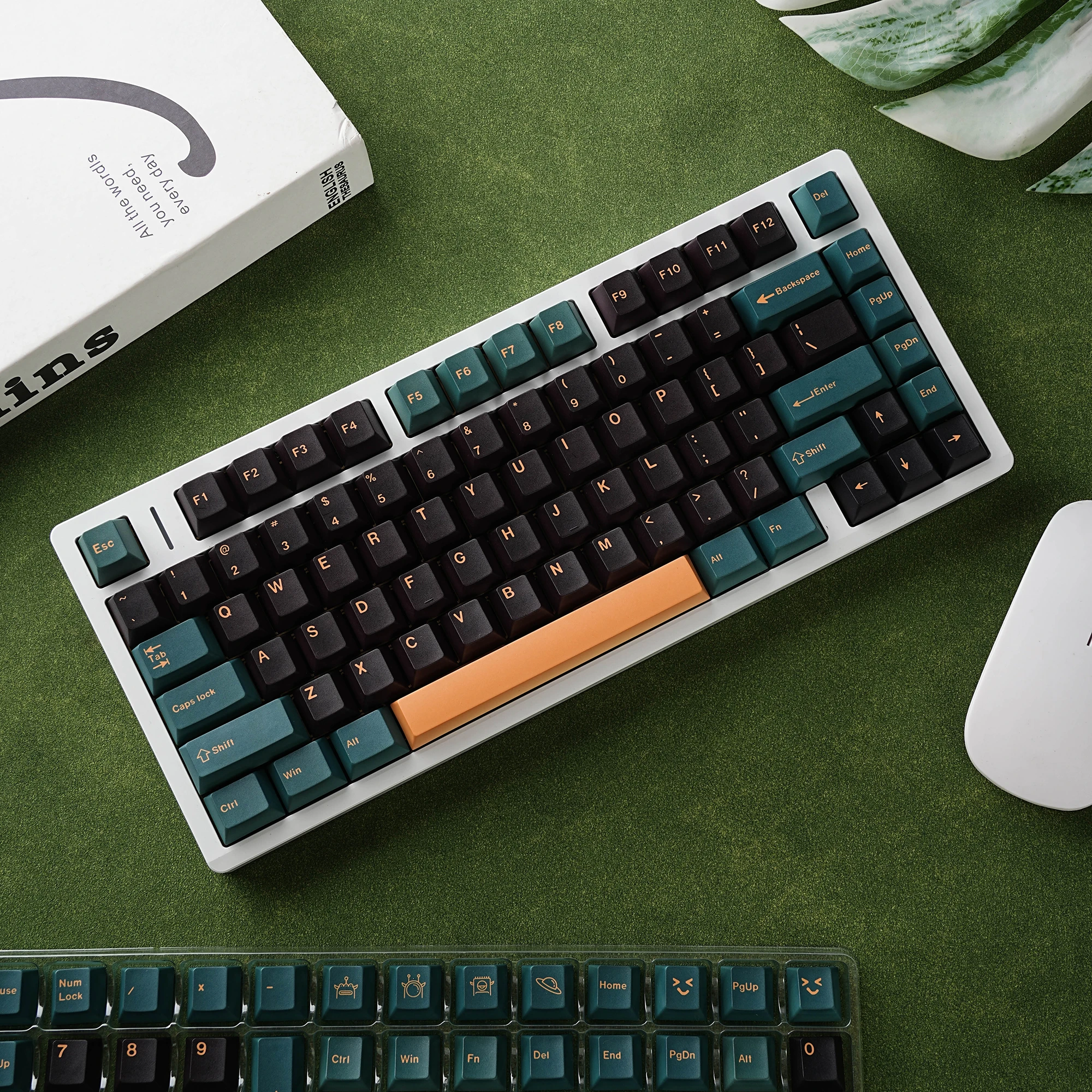 

German Keycaps French/Korean/Japanese/Spanish Dye Sub PBT Cherry Profile GMK Keycaps Mars Green For mechanical keyboards Hi75