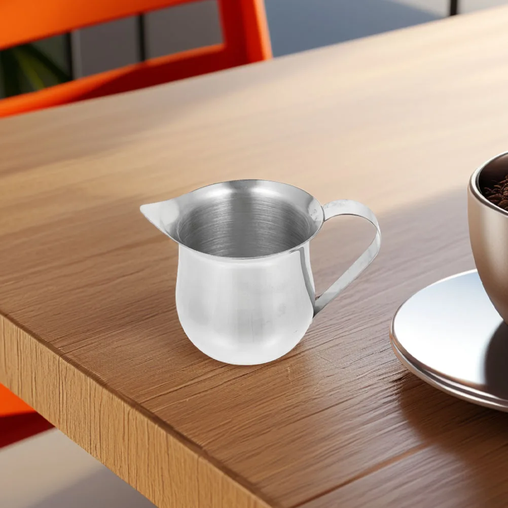 

2pcs Stainless Steel Milk Cup Durable Espresso Frothing Pitcher Portable Outdoor Camping Latte Small Jug