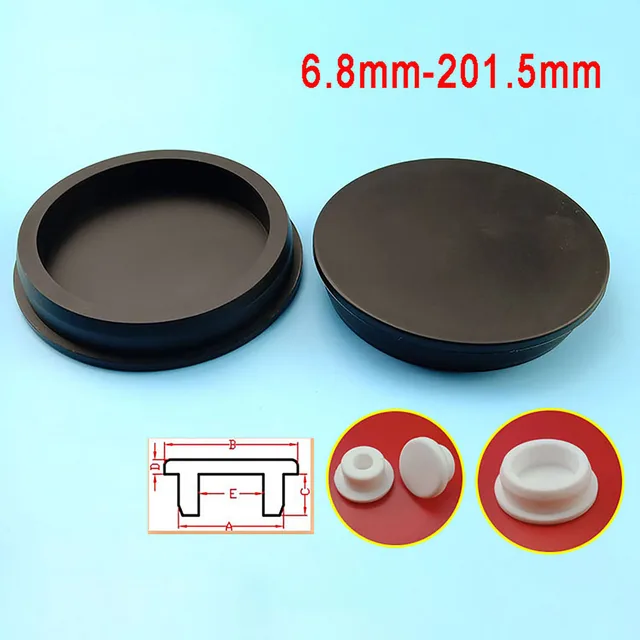 Silikonowe zaślepki do otworów, zatyczki do rur, wkładki do rur, zabezpieczenia przed kurzem, białe i czarne, rozmiar A=6.8mm~201.5mm opcjonalnie