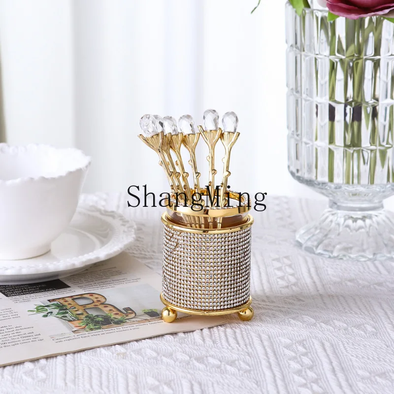 

PYH high-end coffee spoon set storage box home living room fruit cake spoon hotel restaurant dessert spoon cylinder
