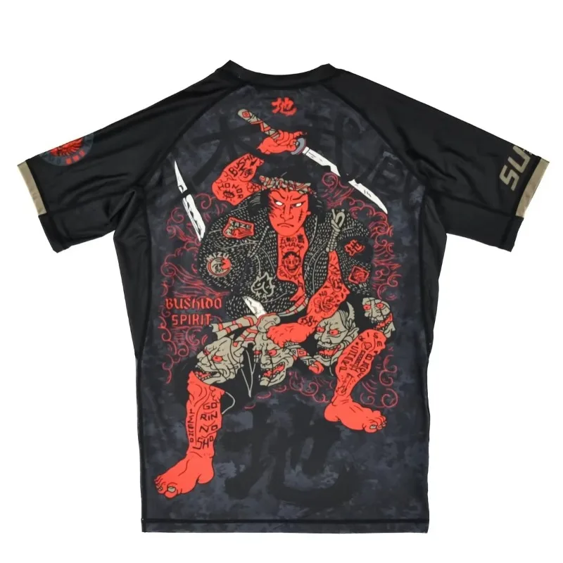 2026 Summer New Quick Drying Brazilian Jujutsu Mixed Martial Arts Training Street Dark Warrior Sports T-shirt Family Matching