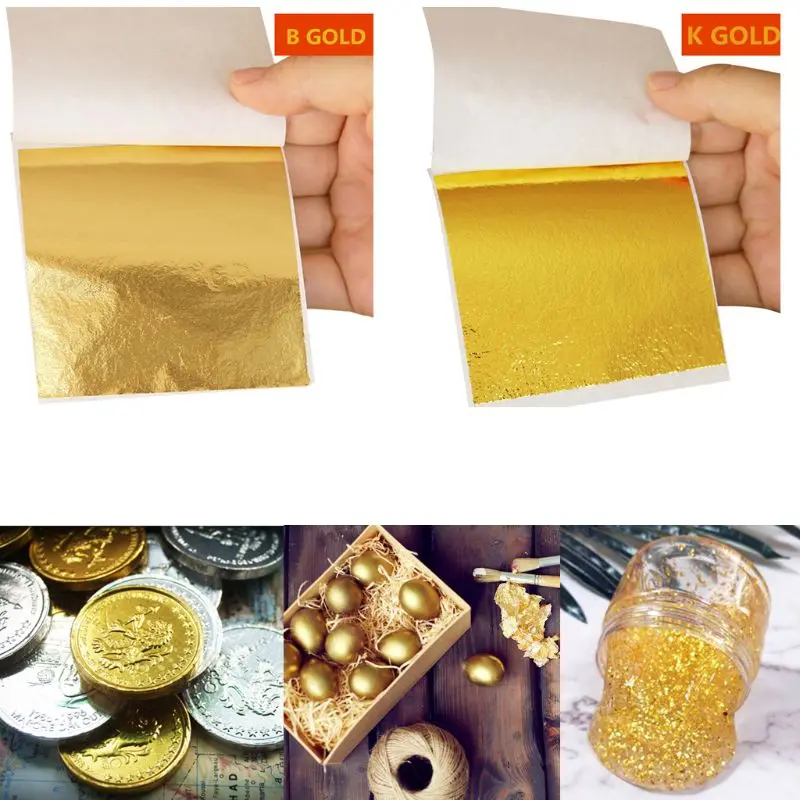 10 pçs imitação folha ouro arte artesanato papel dourado tira cobre diy