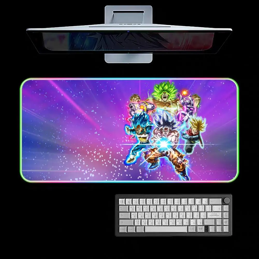 Classic Anime Dragon Ball Mouse Pad RGB Gaming Mouse Pad Desk Mat HD Gamer Large LED Light XXL MousePads
