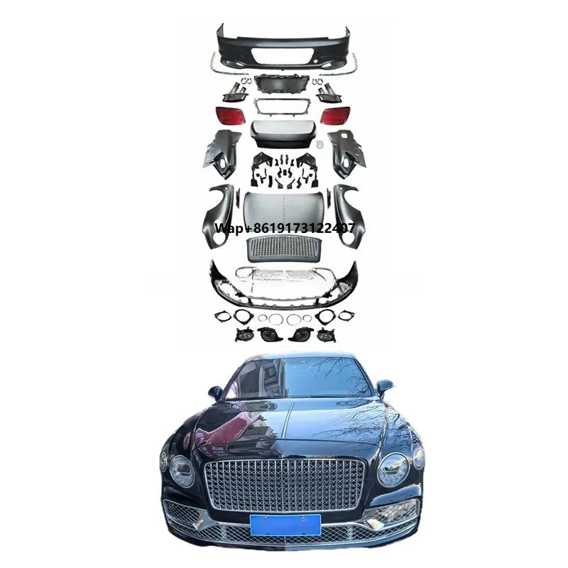 For Flying-Spur Old to New Body Kit Facelift Car Bumpers Auto Parts Headlights Tail Light Set for