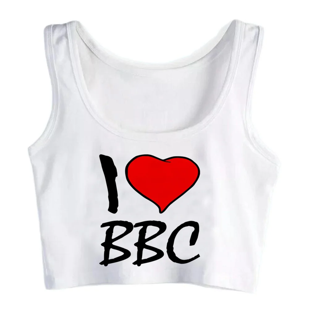 I LOVE BBC Red Heart tank top yk2 fairycore crop top Woman yk2 Kawaii aesthetic Harajuku tshirt