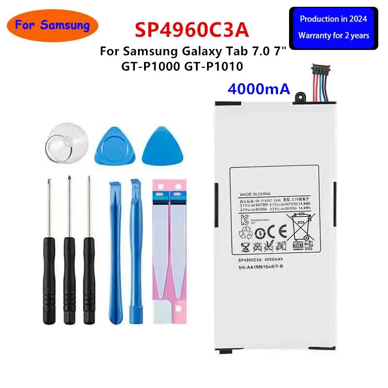 

Brand New SP4960C3A 4000mA Tablet Replacement Battery For Samsung Galaxy Tab 7.0 7" P1000 P1010 GT-P1000 GT-P1010 +Tools