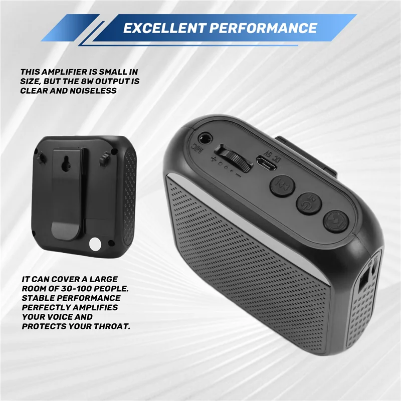 Effizientes, tragbares Sprachverstärker-Mikrofon-Headset, wiederaufladbarer Sprachverstärker für Lehrer, Training, Tourenführer, Klassenzimmer