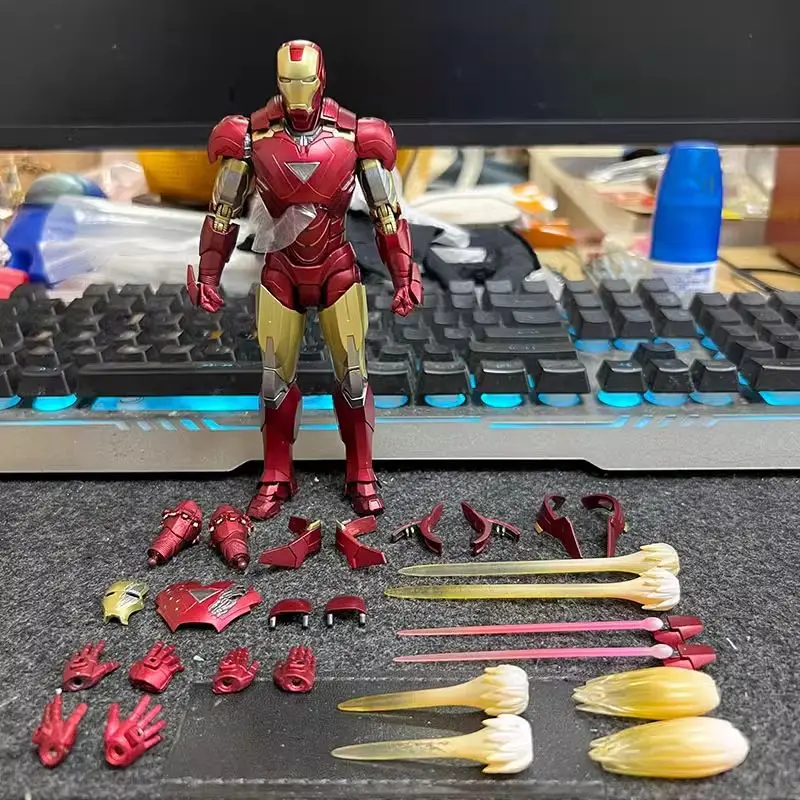 Genuine Bandai Shf Avengers Alliance Reunion 1 Iron Man Mk6 Mark 6 War Damaged Edition Action Figure Collection Model Ornament