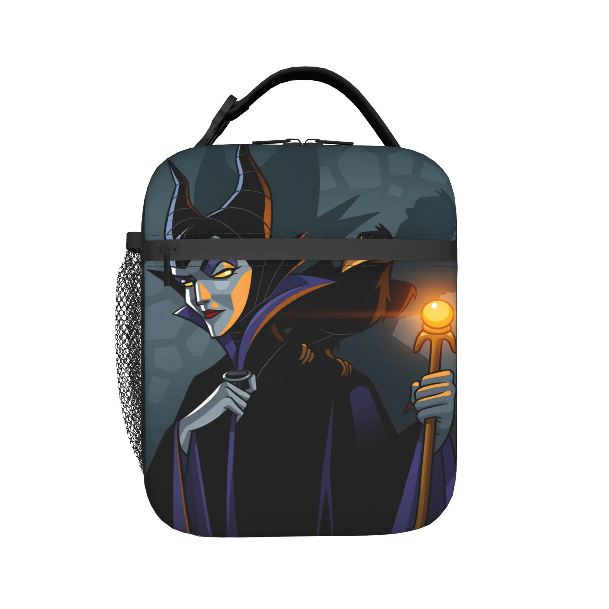 Maleficent Lunchtasche für Damen, Grafikdesign-Lunchbox, lässige Büro-Kühltasche, tragbare, wasserdichte Tragetasche für Lebensmittel – Detail 3