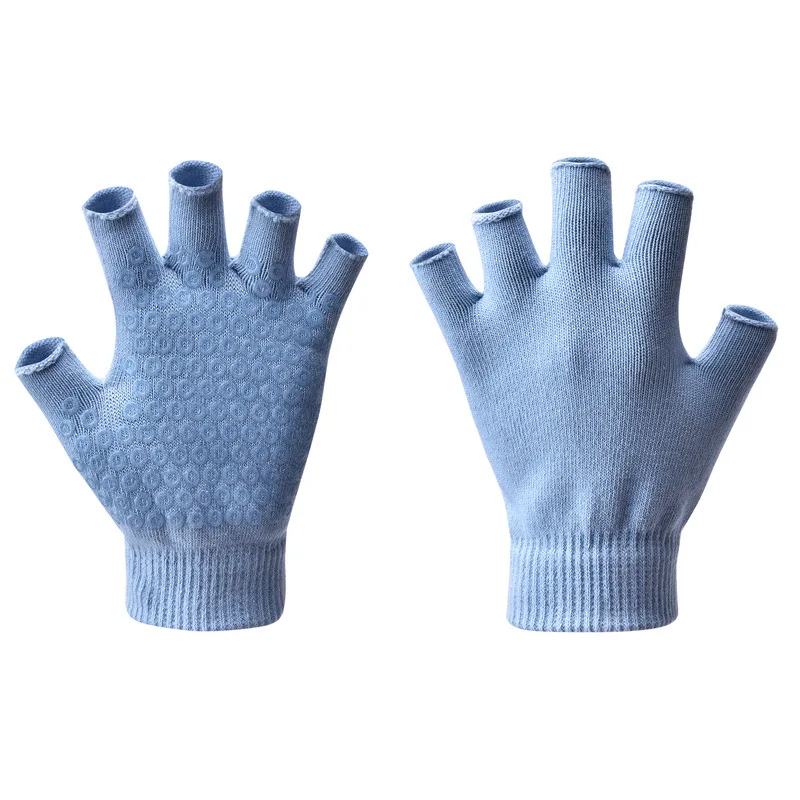 Autum Winter Warm Half-finger Yoga Gloves Pilates Gloves for Women Indoor Fitness Non-slip Open-fingered Gloves Yoga Accessories image 3