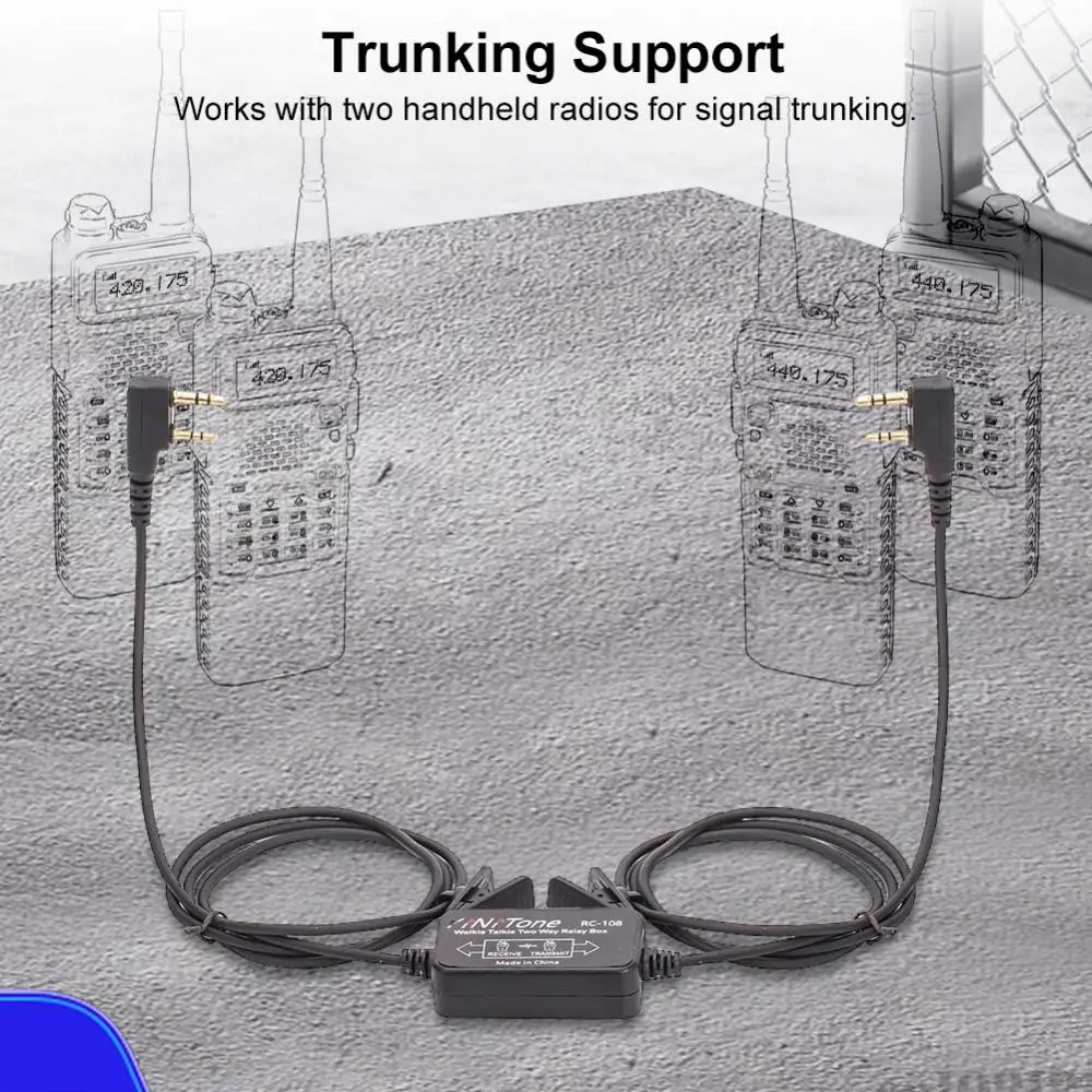RC-108 Walkie Talkie Repeater Box Intercom TK Head Relay Box Handheld Radio Relay Box for BF-888S -5R GT-3 TYT- Wouxun Dual Wave