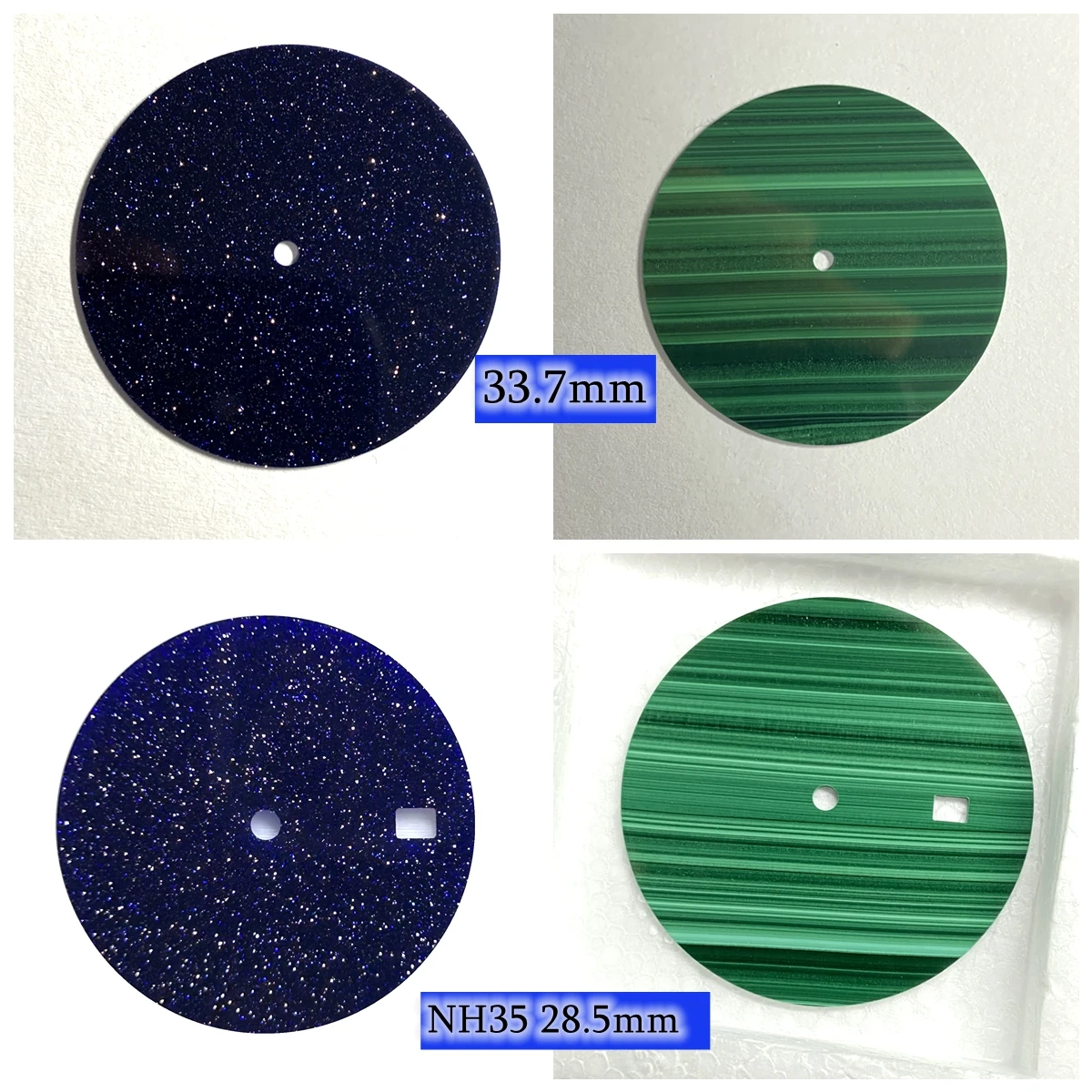 Mosangna Blue Sandstone NH35 Watch Dial Aventurine Stone 28.5mm 33.7mm Malachite Dial