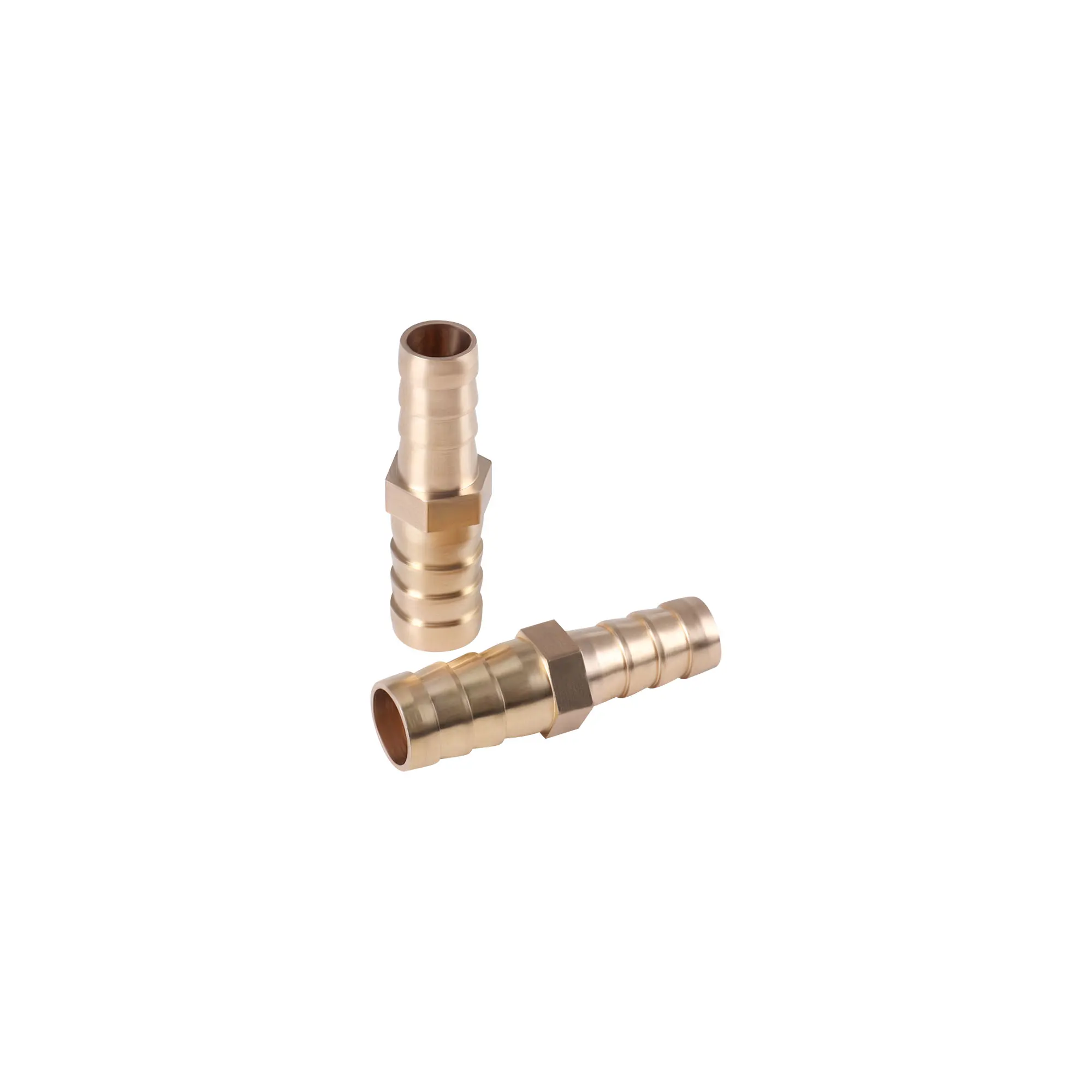 Conector de unión de cobre con lengüeta para manguera recta reductora de latón, adaptador de acoplador reductor de instalación de tubería de 2 vías para combustible, Gas y agua, 2 uds.