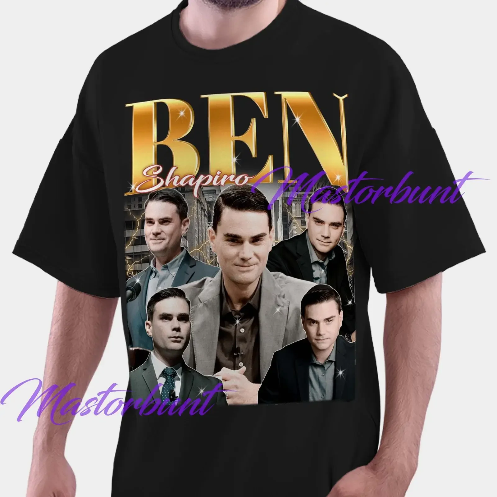 Vintage Ben Shapiro Homage T Shirt 90s Retro Fan Merch Casual for Fans vintage Washed homme streetwear Breathable fashion