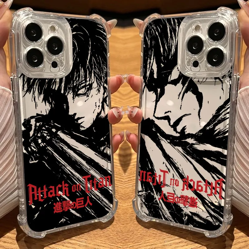 

Attack on Titan Anime Art Phone Case Clear For iPhone 17 16 14 15 11 12 13 Pro Max 16E 16 Plus 17 Air Shockproof Silicone Cover