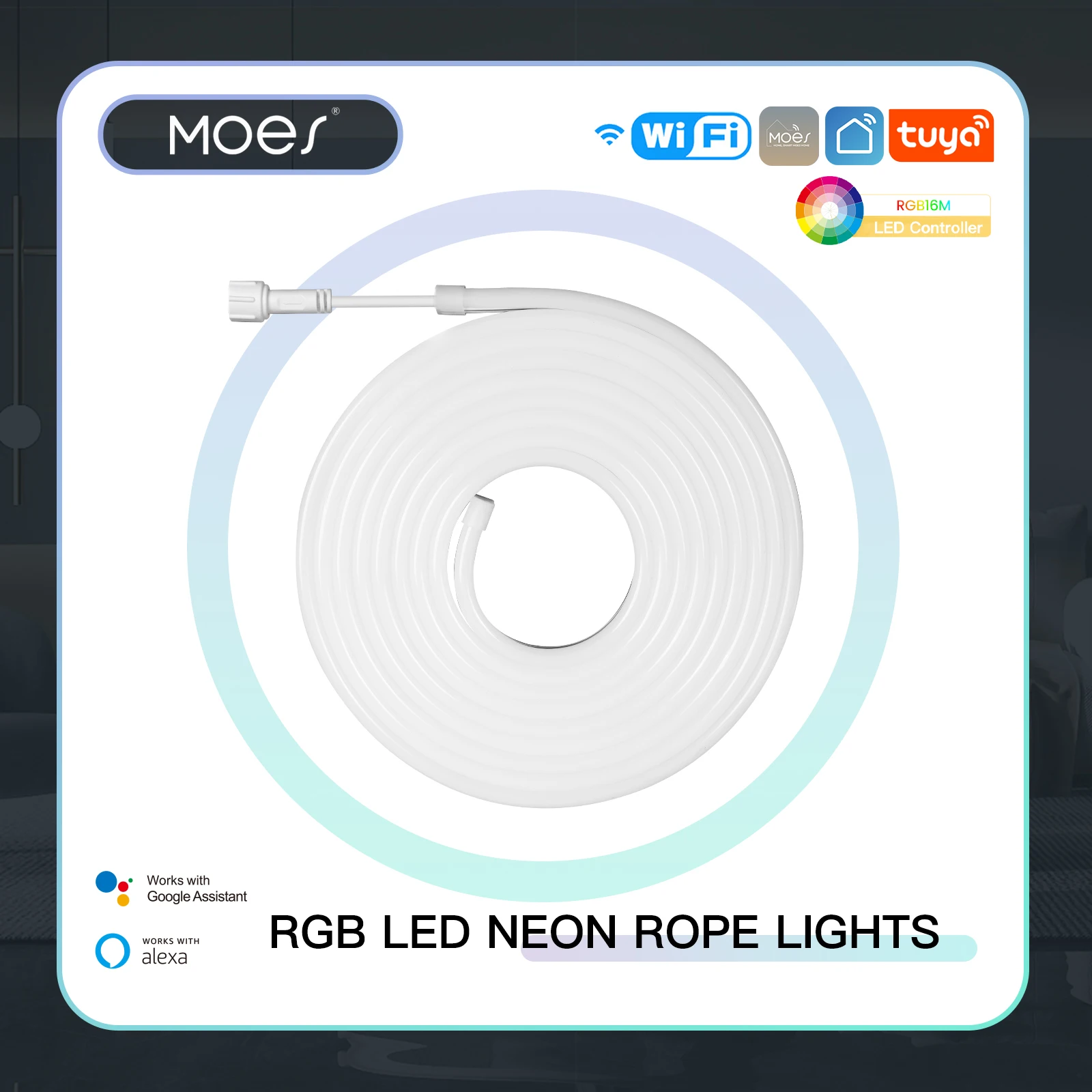 와이파이 그래피티 스마트 홈 네온 라이트 LED 스트립 앱 타이머 색상 조정 1600만 RGB 컬러 로프 라이트