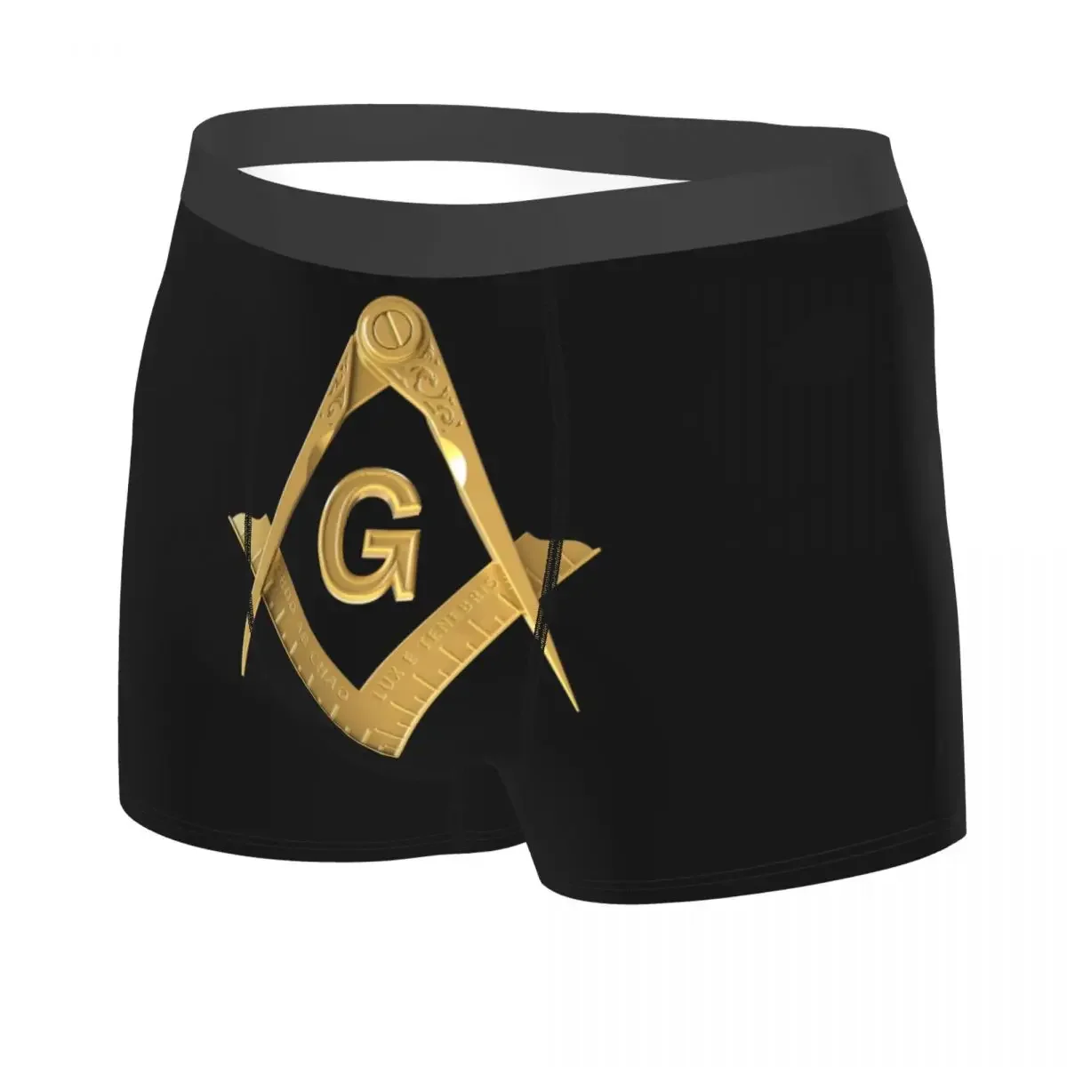 Cool Gold Freemason Logo Boxers Shorts Panties Male Underpants Comfortable Masonic Mason Briefs Underwear