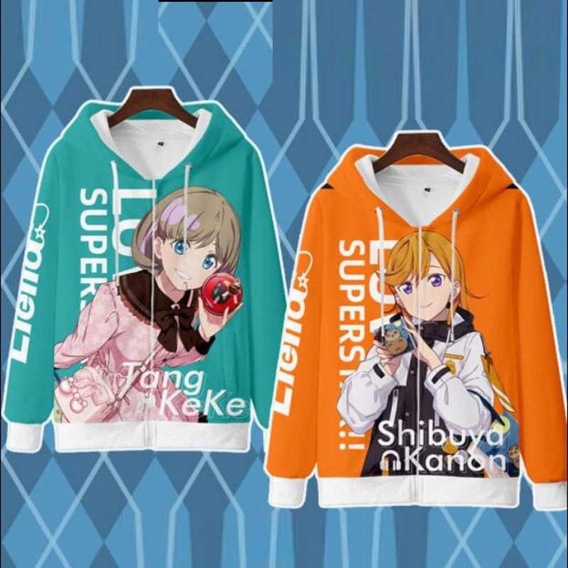 Anime Lovelive Superstar 3D Print Zip Up Women/Men Hoodie Sweatshirt Streetwear Hip Hop Cosplay Zipper Hooded Jacket Outerwear