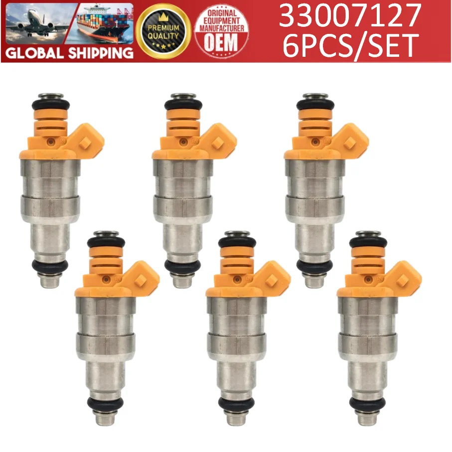 33007127 High quality 6pcs Fuel Injectors For 1987-1998 Wrangler Cherokee YJ I6 4.0L#53030343AB