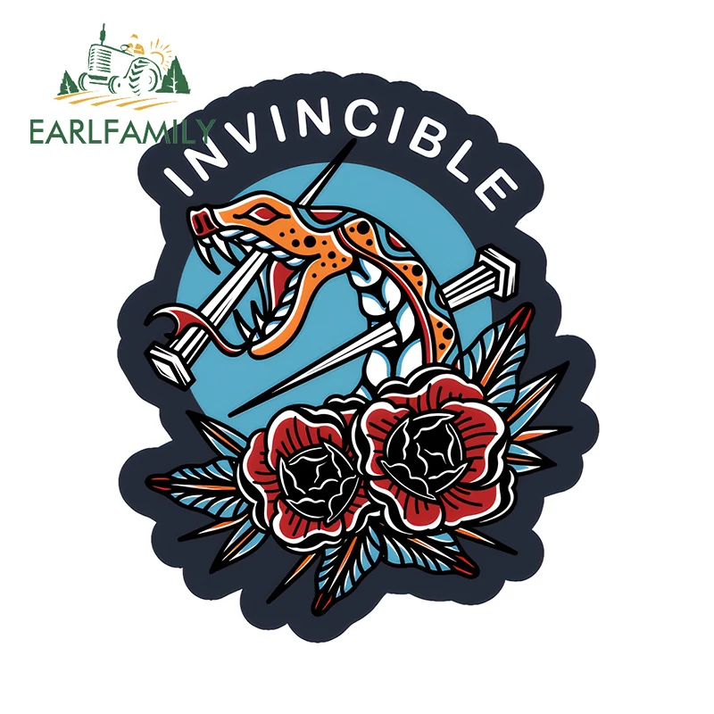 EARLFAMILY Colorful snake logo design Car Stickers creative personality cartoon Tuya Decal Creative Artistic Car Accesorios