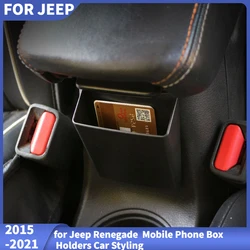 ABS Car Interior Armrest Storage Box for Jeep Renegade 2015-2022 Mobile Phone Box Holder Car-Styling