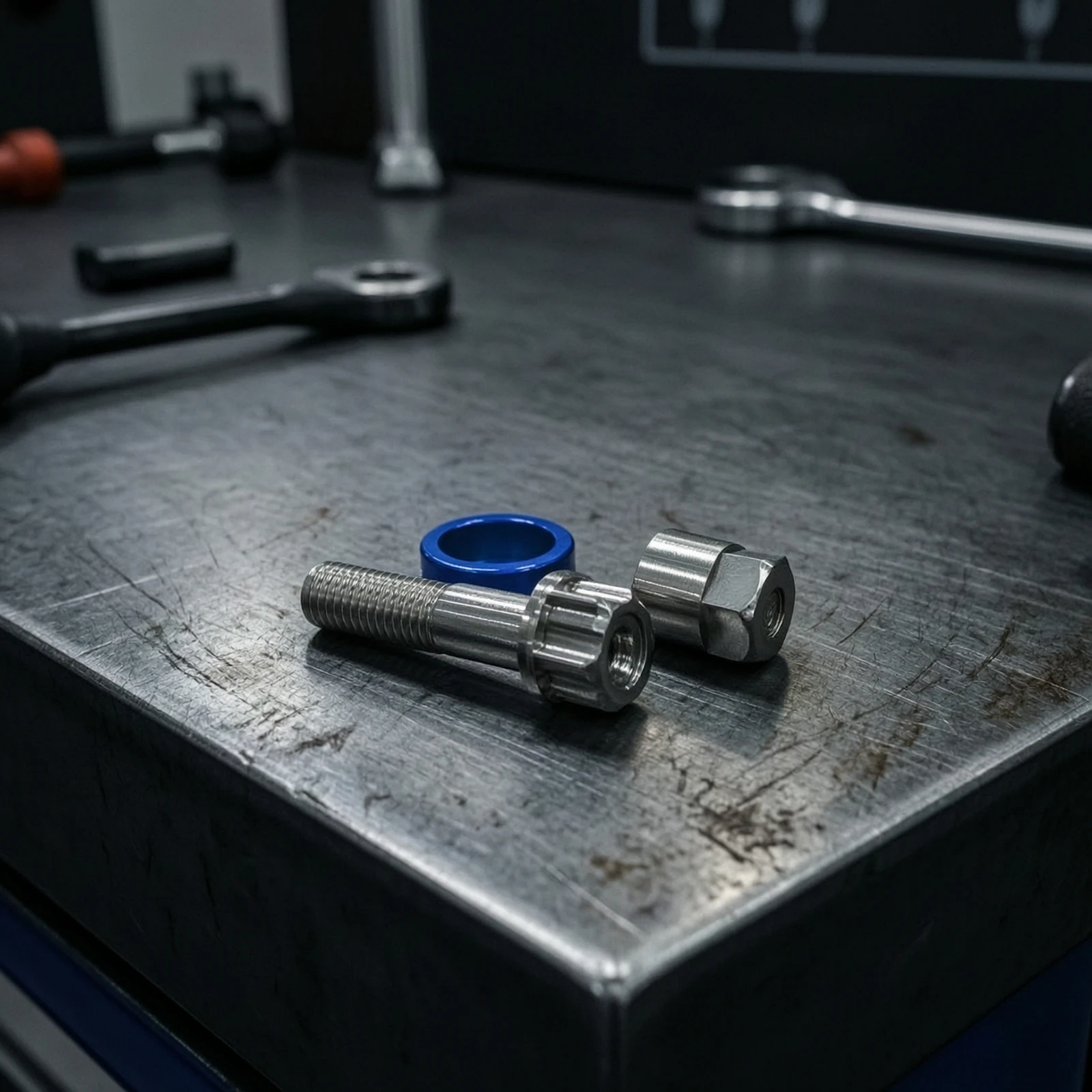 Shock Absorber Screw with Locking Collar Stainless Steel Anti-Theft Screw Fastener Slimline for Motorcyclists