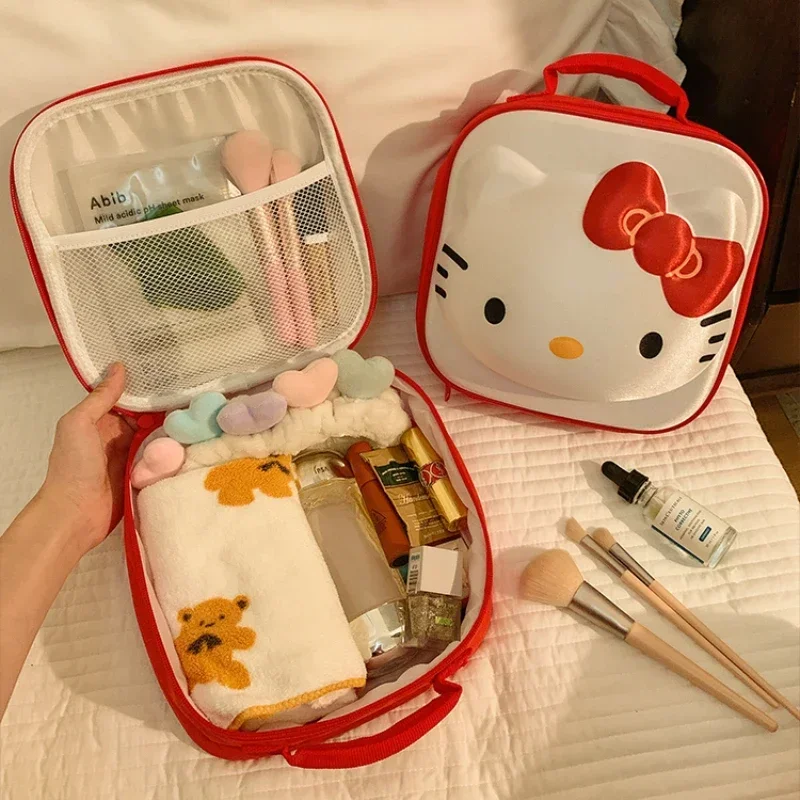 Cartoon Sanrio My Melody Kuromi Kt Cat Large Capacity Cosmetic Bag Girls Sundries Storage Girls Waterproof Travel Cosmetic Bag