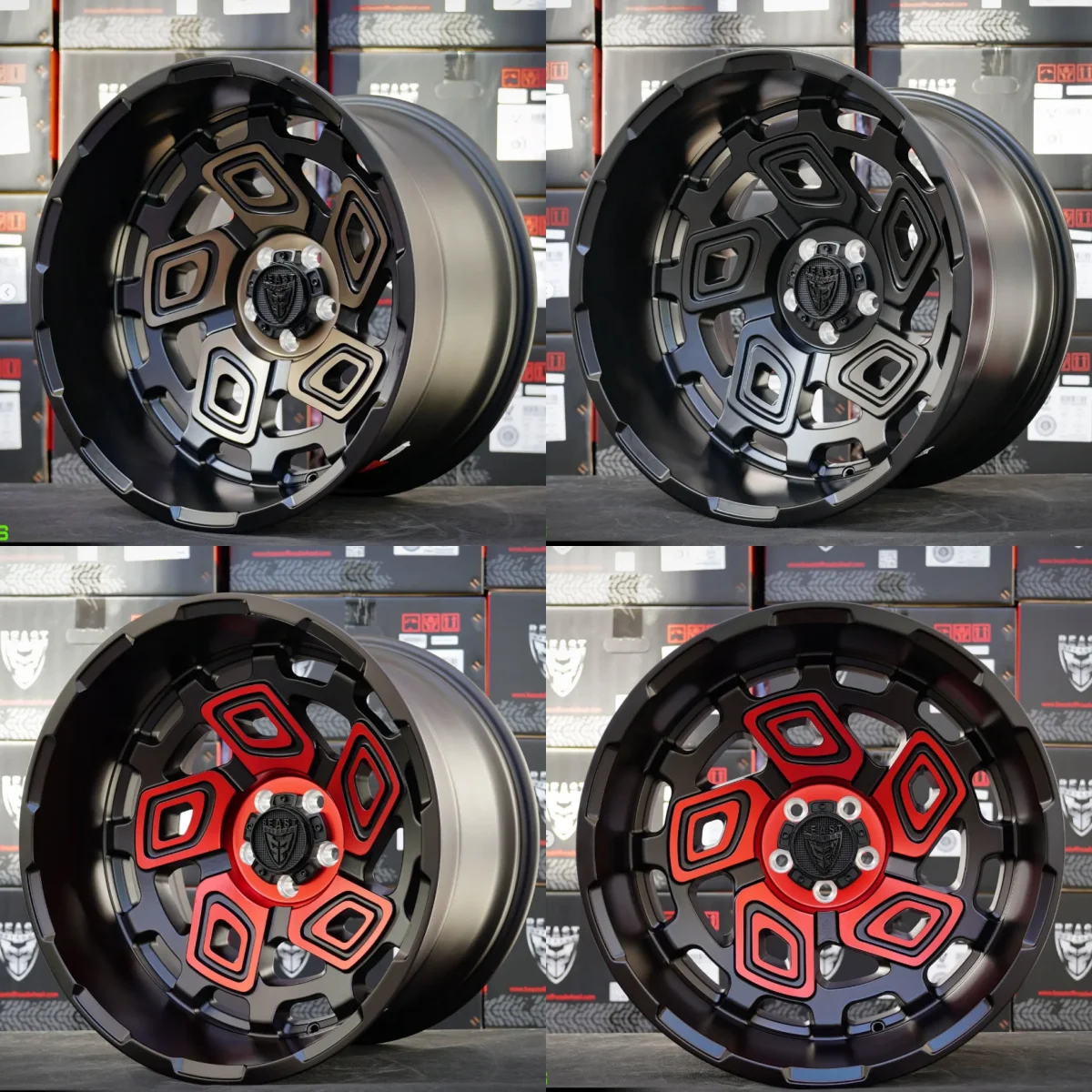 جديد حار بيع الوحش السلبي-44 20 بوصة جنوط عجلات 6x139.7 5x127 على الطرق الوعرة حافة تدفق مزورة حافة السيارة محاور العجلات لفورد جي #3