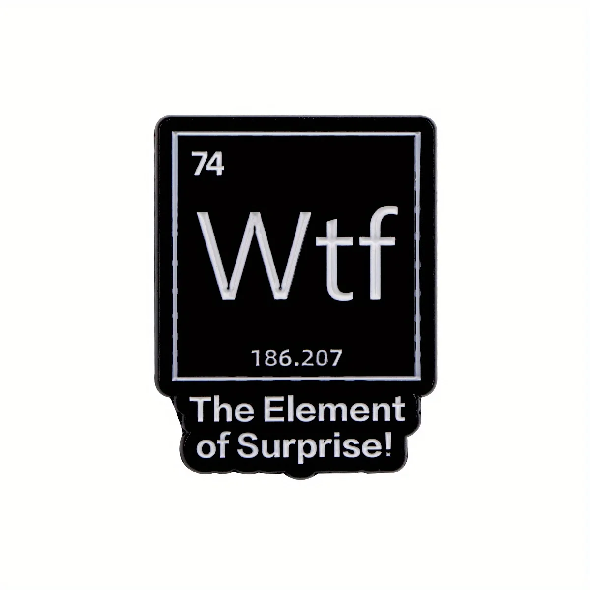 에나멜 핀: 서프라이즈 요소! -블랙 라펠 핀, Wtf 디자인, 배낭 및 의류에 적합